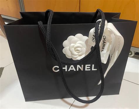 chanel paper bag with flower|Chanel paper bag original.